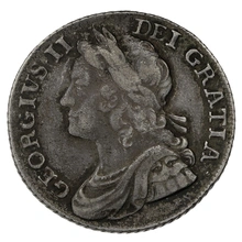 1741 Silver Sixpence Coin George II Milled