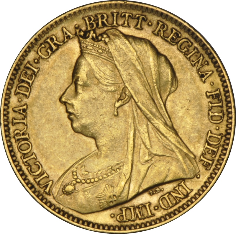 1899 Gold Half Sovereign Queen Victoria Veiled Head NGC AU55