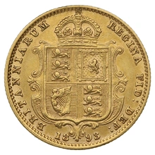 1893 Gold Half Sovereign Queen Victoria Jubilee Head Shield Back