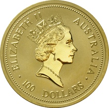 1998 Australian Kangaroo Gold Nugget Coin 1oz