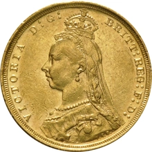 1890 Gold Sovereign Coin Queen Victoria Jubilee Head Sydney PCGS AU58