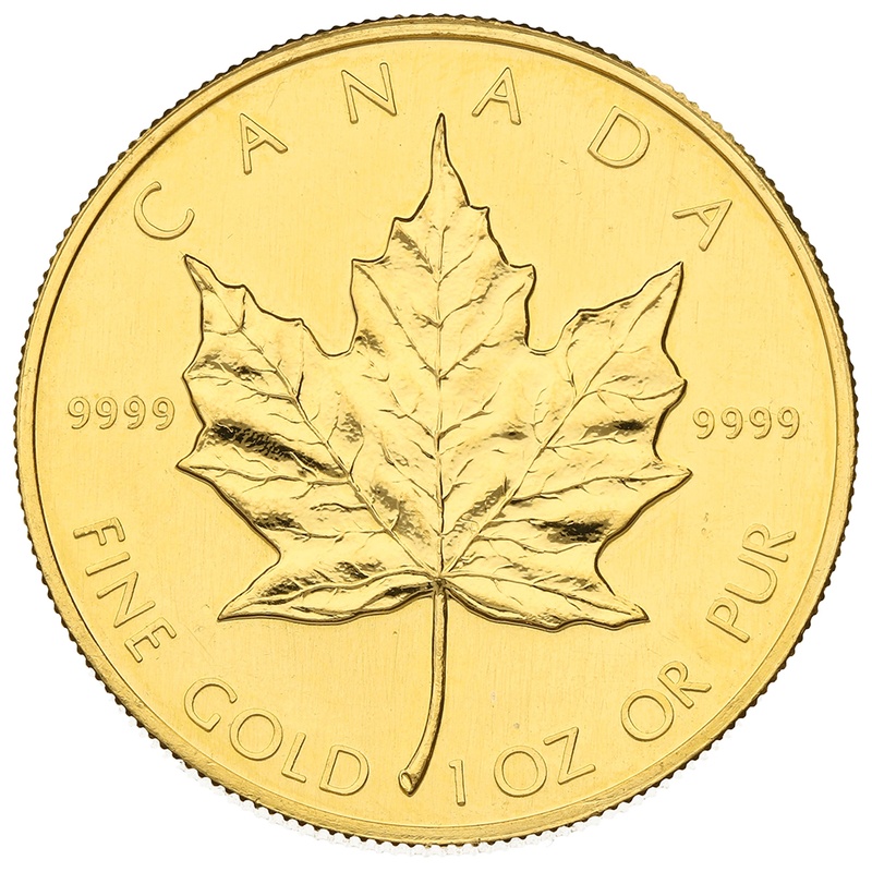 1989 Canadian Maple Leaf Gold Coin 1oz