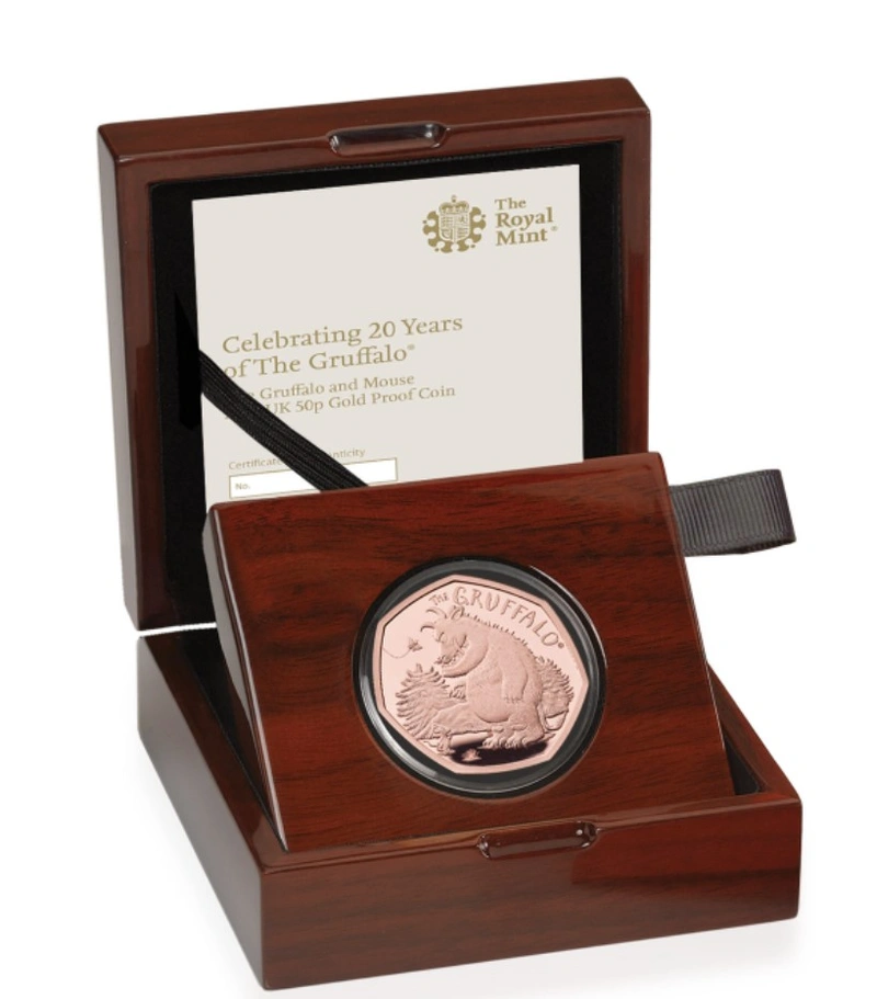 Gold Proof 2019 Fifty Pence 50p The Gruffalo and the Mouse Boxed