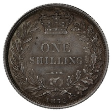 1872 Silver Shilling Coin Queen Victoria