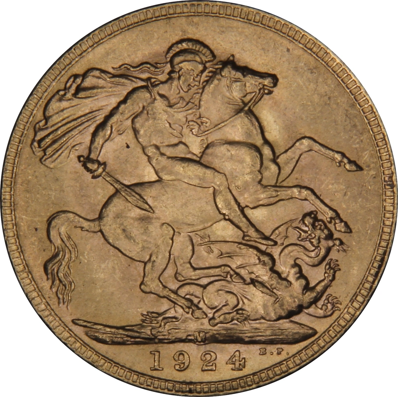 1924 Gold Sovereign Coin George V Melbourne NGC MS64
