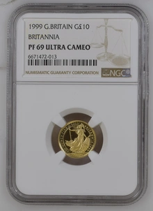 1999 Proof 1/10oz Gold Britannia Coin NGC PF69