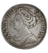 1711 Silver Shilling Coin Queen Anne Very Fine