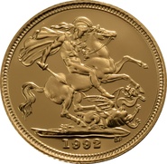 1992 Gold Half Sovereign Elizabeth II Third Head Proof