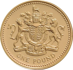 2008 Proof Gold £1 Pound Coin Lion Unicorn