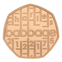 2021 Proof 50p Gold Coin Charles Babbage Innovation in Science Boxed