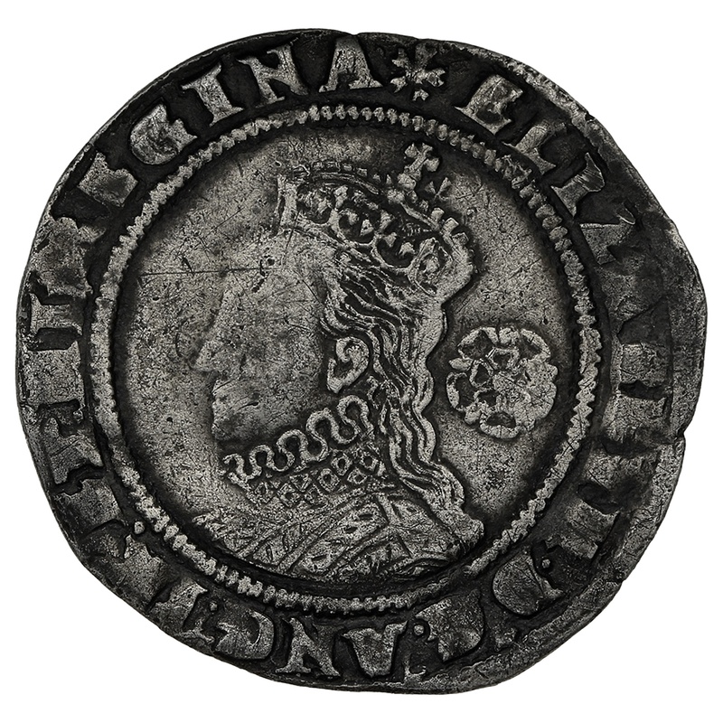 1574 Silver Sixpence Coin Elizabeth I Eglantine