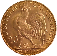 French 20 Francs Gold Coin Marianne Rooster