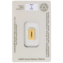 1g Gold Bar C. Hafner Minted