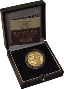 2006 Proof £2 Gold Coin Brunel The Man Boxed