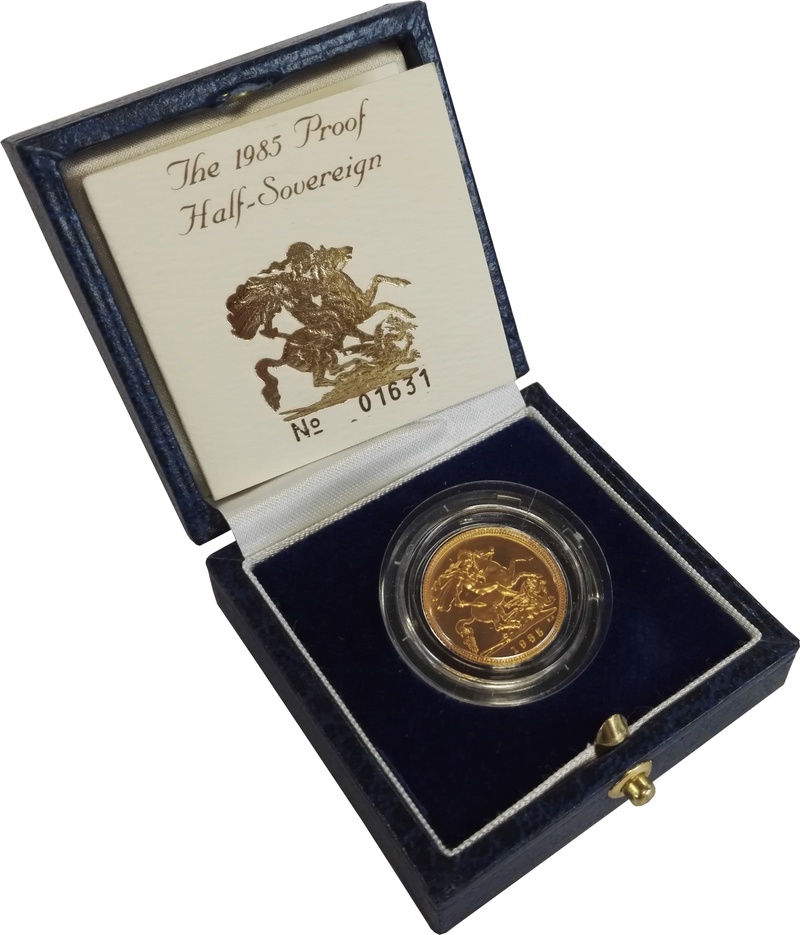 1985 Proof Gold Half Sovereign Boxed