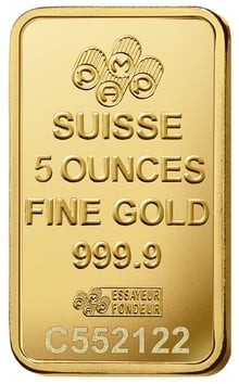 PAMP Lady Fortuna 5oz Gold Bar Minted