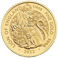 2022 Lion of England Gold Coin Tudor Beasts 1/4oz