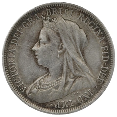 1894 Silver Shilling Coin Queen Victoria