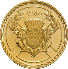 1986 £2 Two Pound Proof Gold Coin: Commonwealth Games Boxed