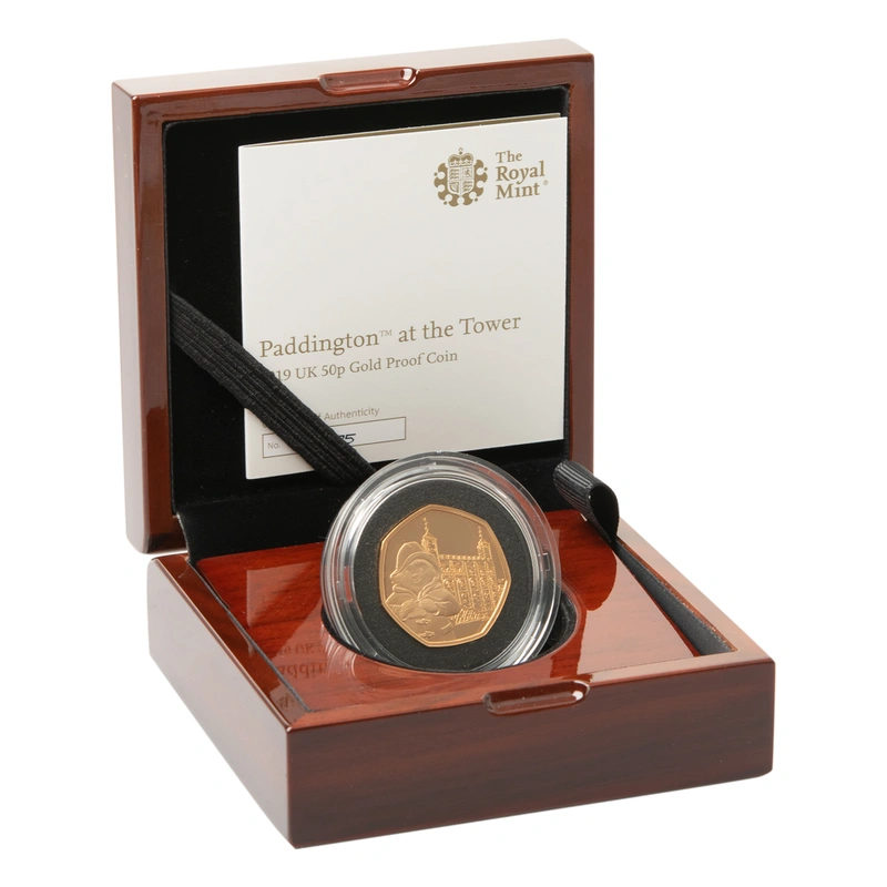 2019 Paddington at the Tower of London Fifty Pence 50p Proof Gold Coin Boxed