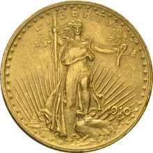 1910 $20 Gold Coin Double Eagle St Gaudens Head Philadelphia