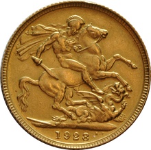 1928 Gold Sovereign Coin George V Melbourne