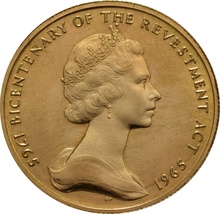 1965 Isle of Man Gold Half Sovereign Coin 22ct Bicentenary of the Revestment Act