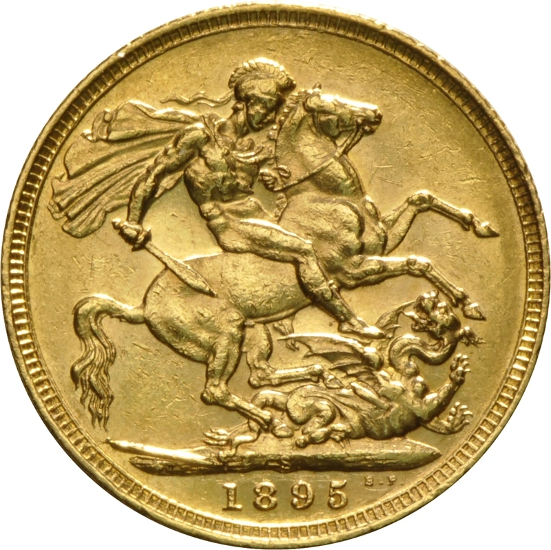 1895 Gold Sovereign Coin Queen Victoria Old Head Sydney PCGS AU58
