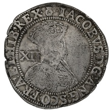1603-1604 Silver Shilling Coin James I Thistle