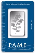 20g Silver Bar PAMP Rosa Minted