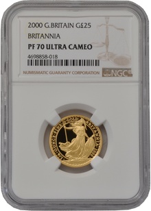 2000 Proof 1/4oz Gold Britannia Coin NGC PF70