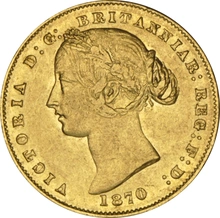 1870 Gold Sovereign Coin Queen Victoria Sydney Type 2 NGC AU50