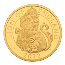 2022 Lion of England Gold Coin Tudor Beasts 1oz Proof Boxed