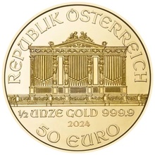 2024 Half Ounce Austrian Gold Philharmonic Coin