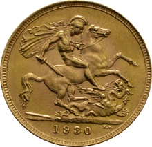 1930 Gold Sovereign Coin George V SA NGC MS64 UNC