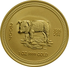 2007 Year of the Pig Gold Coin 1oz Perth Mint Australian Lunar Series