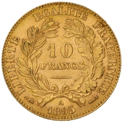 French 10 Francs Gold Coin Ceres Third Republic