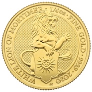 2020 1/4oz White Lion of Mortimer Gold Coin Queen's Beasts NGC MS69