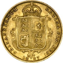 1887 Gold Half Sovereign Queen Victoria Jubilee Head Shield Back NGC AU58