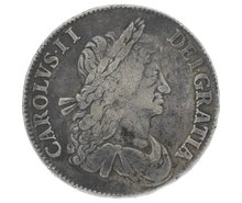 1663 Silver Crown Coin Charles II Fine or Better
