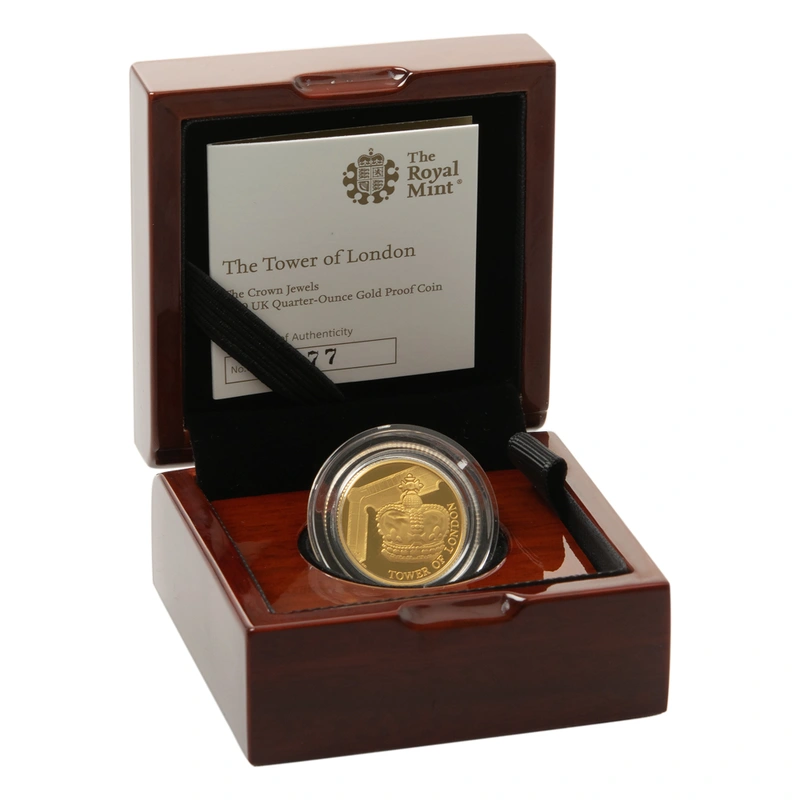 2019 1/4oz Tower of London Crown Jewels Proof Gold Coin Boxed