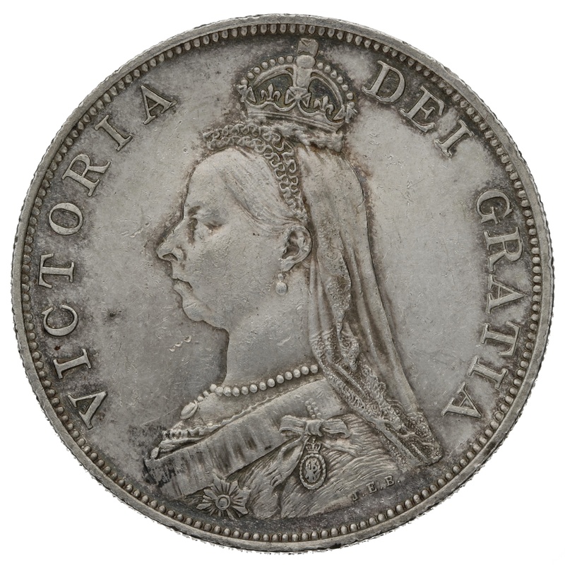 1888 Double Florin Silver Coin Queen Victoria