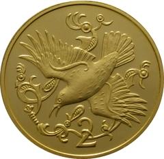 1981 Isle of Man Gold Two Pence Piece Red Billed Chough