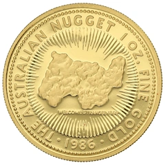 1986 Proof Australian Kangaroo Gold Nugget Coin 1oz