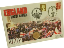 2003 Gold Sovereign Coin First Day Cover Rugby World Cup