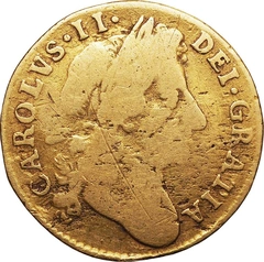 1684 Gold Half Guinea Coin Charles II Fine