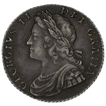 1735 Silver Shilling Coin George II