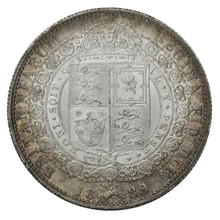 1889 Silver Half Crown Coin Queen Victoria
