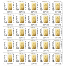 25 x 1g Gold Bar PAMP Lady Fortuna Multigram Minted