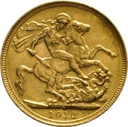 1912 Gold Sovereign Coin George V Sydney